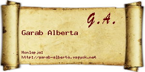 Garab Alberta névjegykártya
